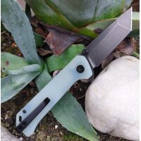 QSP Knife Grebe T Button Lock QS148-D2 14C28N Stahl G10...