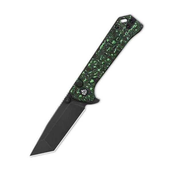 QSP Knife Grebe T Button Lock QS148-G2 S35VN Stahl Mossie Green Carbon