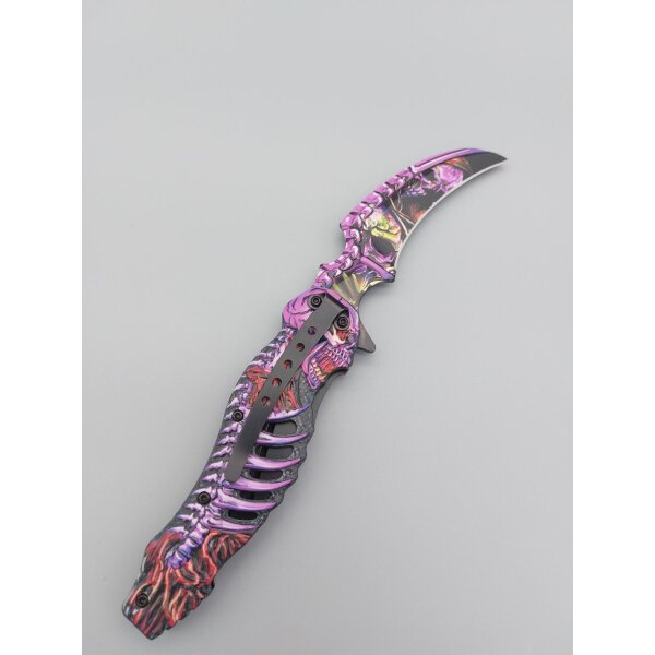 Albainox Creepers Bat Skull Taschenmesser Totenkopf Aluminium Hawkbill 3D Design Linerlock