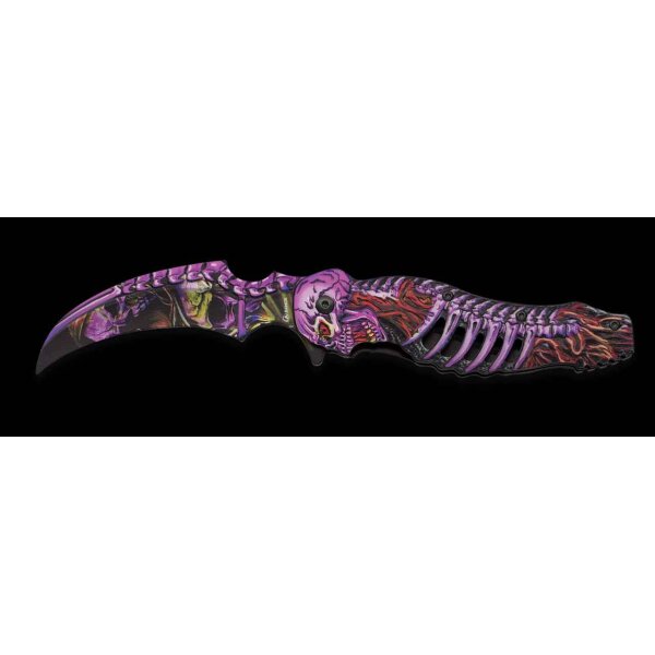 Albainox Creepers Bat Skull Taschenmesser Totenkopf Aluminium Hawkbill 3D Design Linerlock