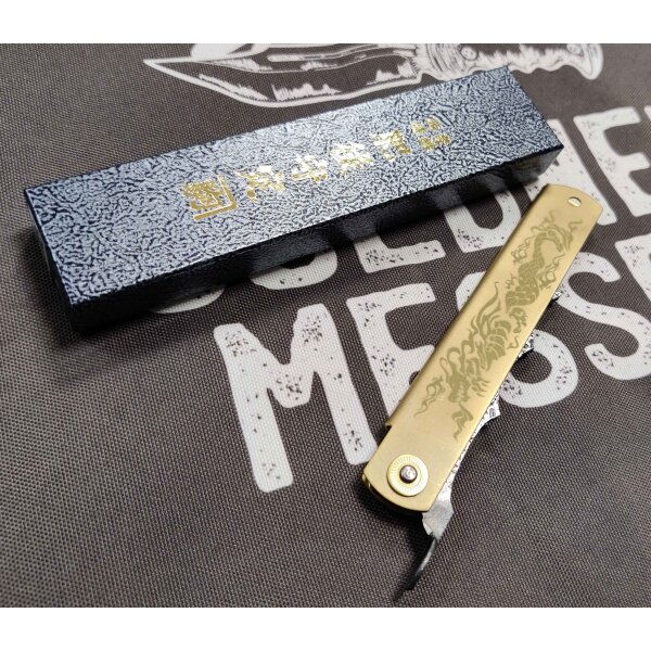 Higonokami Ryubu Dragon Brass Friction Folder