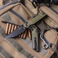 Real Steel RSK Sacra Tac OD Green G10 Slide Lock