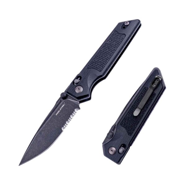 Real Steel RSK Sacra Tac Black G10 Slide Lock Serrated
