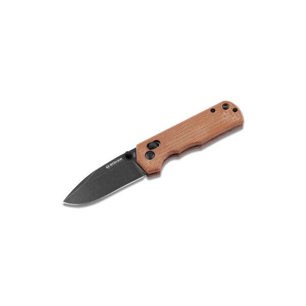 Böker Magnum Rockstub Brown Micarta 440B Stahl Crossbar Lock 01SC710