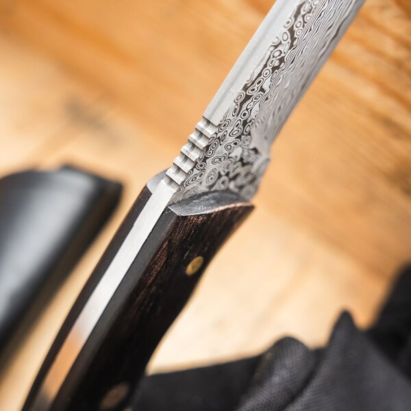 Böker Magnum Vernery Damast Knife Damastmesser mit Lederscheide und Mosaikpin fixed feststehend Messer 02SC018DAM