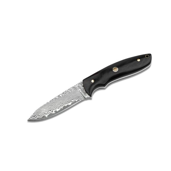 Böker Magnum Vernery Damast Knife Damastmesser mit Lederscheide und Mosaikpin fixed feststehend Messer 02SC018DAM