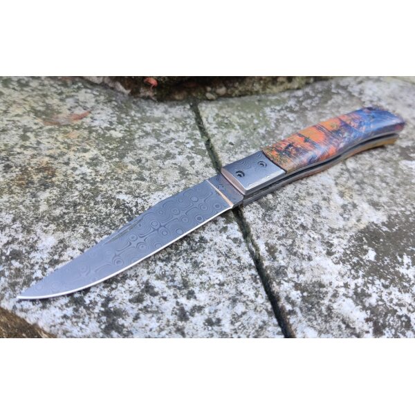 Albainox Sunstorm Damast Slipjoint Holzgriff Damascus