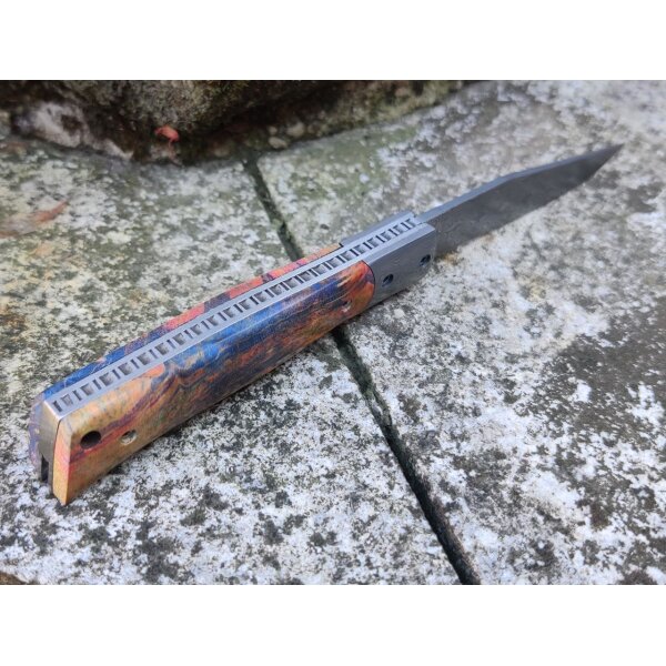 Albainox Sunstorm Damast Slipjoint Holzgriff Damascus