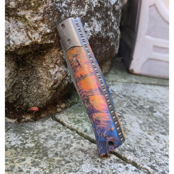 Albainox Sunstorm Damast Slipjoint Holzgriff Damascus