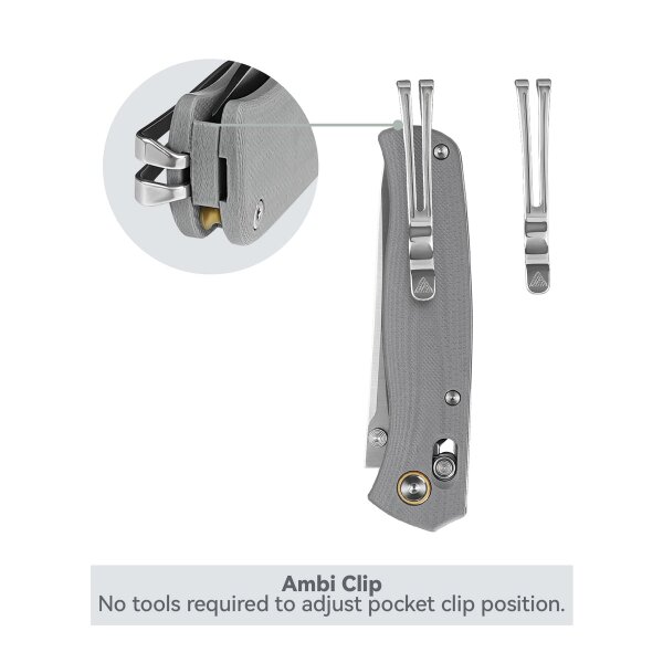 SRM Knives 255L-GK2 Medal Ambi Lock Folder grau G10