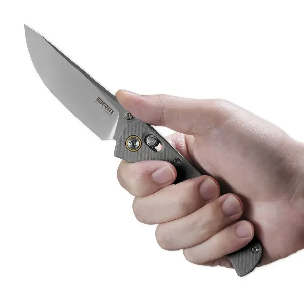 SRM Knives 255L-GK2 Medal Ambi Lock Folder grau G10