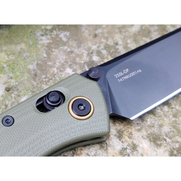 SRM Knives 255L-GP Medal Ambi Lock Folder Grün G10