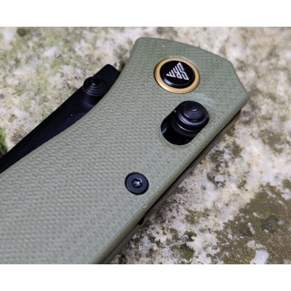 SRM Knives 255L-GP Medal Ambi Lock Folder Grün G10