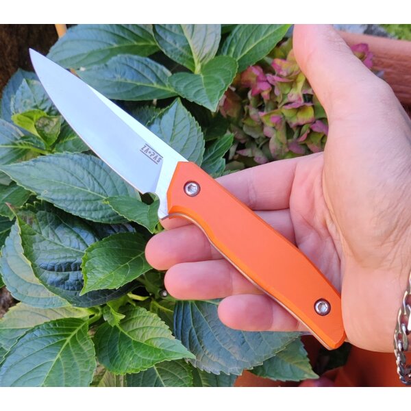 Za-Pas Ambro 2 G10 Orange D2 Stahl mit Scheide