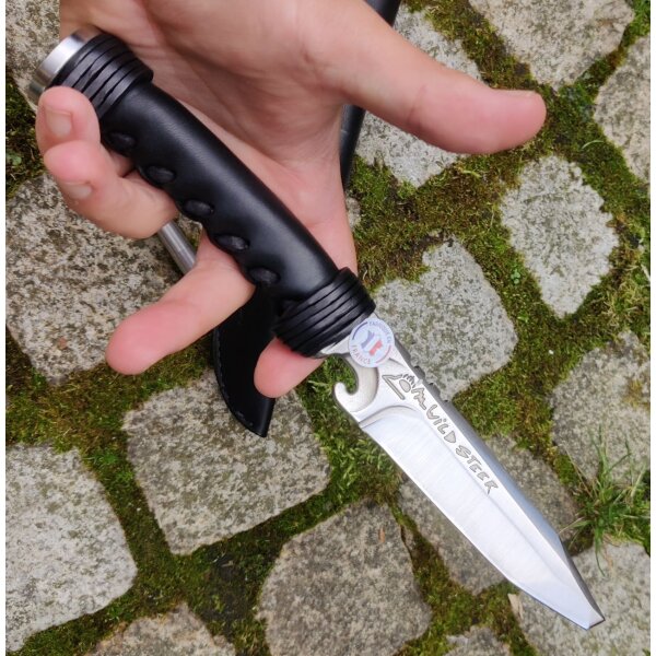 Wildsteer Bogensport Profi Messer BLACK Lederscheide u. Pfeilauszieher