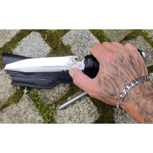 Wildsteer Bogensport Profi Messer BLACK Lederscheide u. Pfeilauszieher