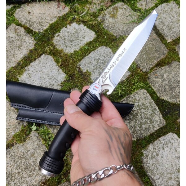 Wildsteer Bogensport Profi Messer BLACK Lederscheide u. Pfeilauszieher