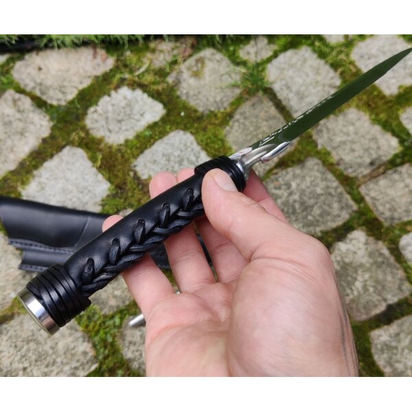 Wildsteer Bogensport Profi Messer BLACK Lederscheide u. Pfeilauszieher