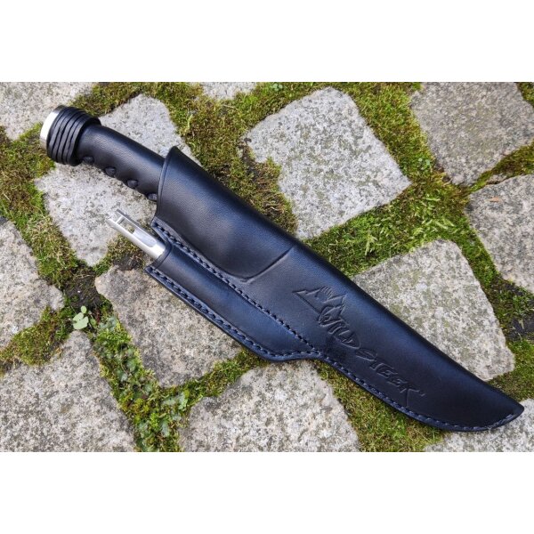 Wildsteer Bogensport Profi Messer BLACK Lederscheide u. Pfeilauszieher