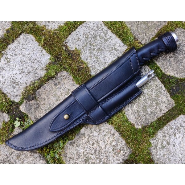 Wildsteer Bogensport Profi Messer BLACK Lederscheide u. Pfeilauszieher