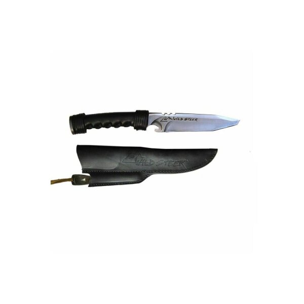Wildsteer Bogensport Profi Messer BLACK Lederscheide u. Pfeilauszieher