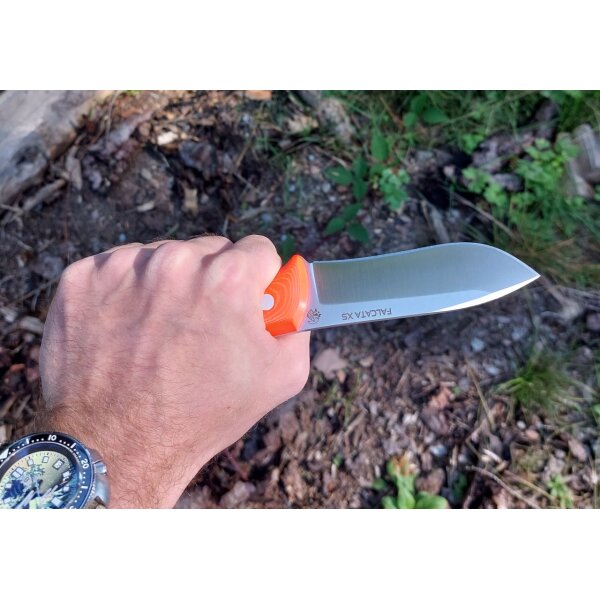 J&V XS Falcata 1.4116 Stahl Micarta Fluor orange