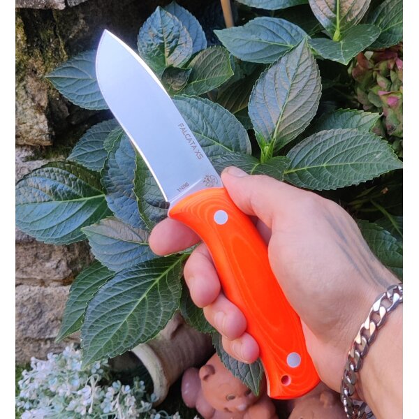 J&V XS Falcata 1.4116 Stahl Micarta Fluor orange