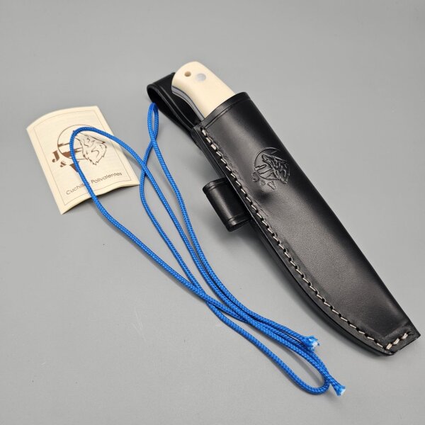 J&V XS Sheepfoot Micarta Marfil 1.4116 Stahl Lederscheide fixed feststehend weiß white
