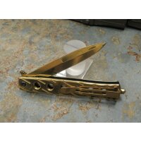 Haller Messer Taschenmesser Stiletto Einseitig geschliffen goldfarben 83808
