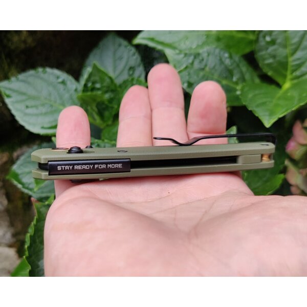 SRM Knives 255L-GP Ambi Lock Folder Grün G10