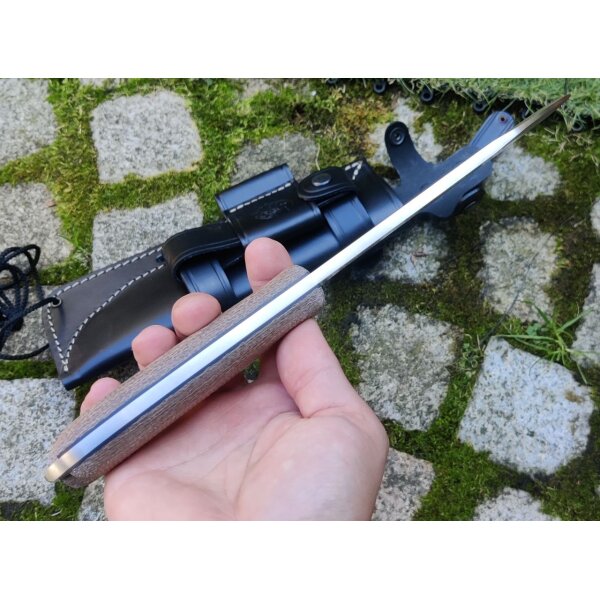 J&V Forester Tizón Yute Camp Knife mit Lederscheide 4116 Stahl