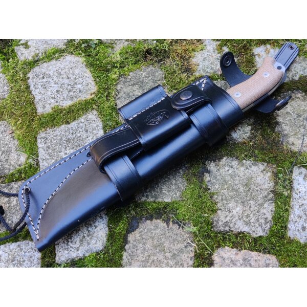 J&V Forester Tizón Yute Camp Knife mit Lederscheide 4116 Stahl