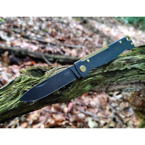 Böker Plus Atlas Black Stonewash Brass Slipjoint Messing 01BO859