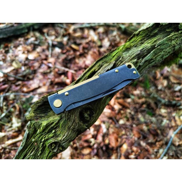 Böker Plus Atlas Black Stonewash Brass Slipjoint Messing 01BO859
