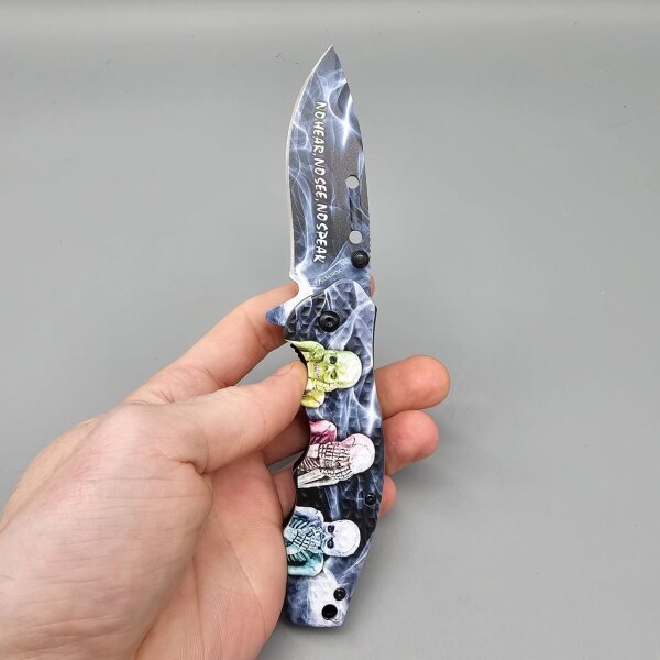 Albainox 3 Skulls Totenkopfmesser Taschenmesser