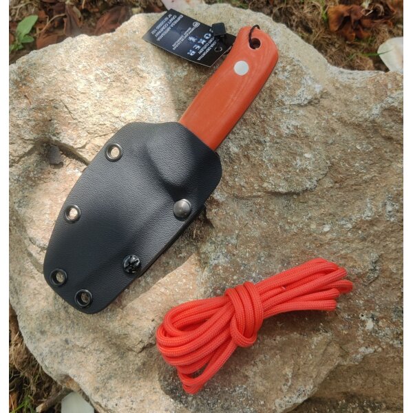 Joker Erizo TS1 N695 Stahl Canvas Micarta Orange inkl. Paracord Kydexscheide