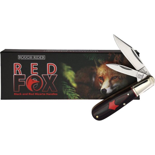 Rough Ryder Red Fox Barlow Slipjoint Micarta Schwarz Rot