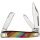 Rough Ryder Lollipop Series Texas Stockman Slipjoint Taschenmesser mit Sammlerbox Regenbogen Rainbow