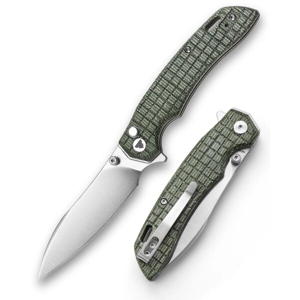 Trivisa Aur Button Lock Green Micarta