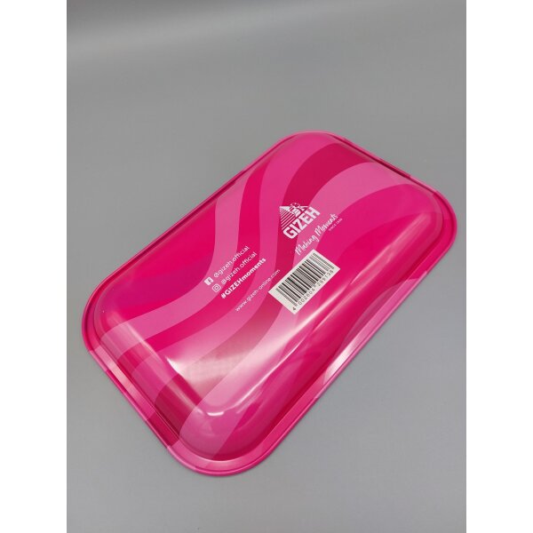 GIZEH Premium Rolling Tray Drehunterlage Tablett Pink Rosa Bauunterlage 420 THC Cannabis Weed Gras