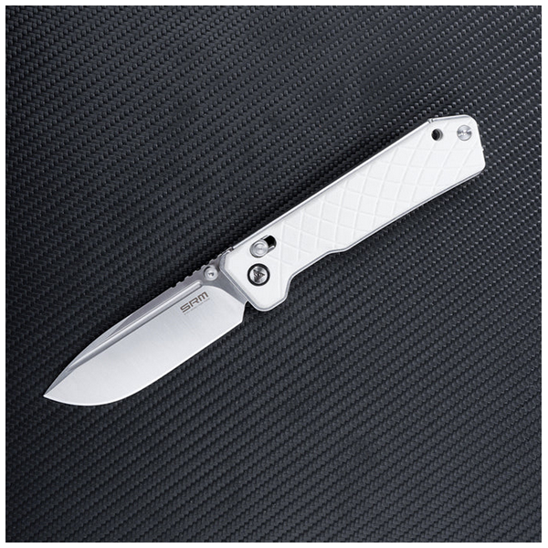 SRM Knives Rubik 7228B-GT G10 14C28N Stahl Ambi-Clip weiß