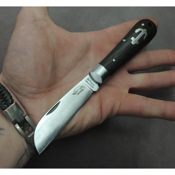 Otter Anker-Messer Räuchereiche klein rostfreier Stahl 1.4034 Eichenholz Braun