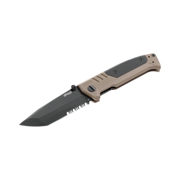 Walther PDP Tanto Folding Knife Serrated BLK-FDE SE