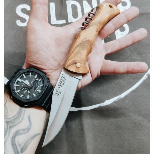 Cudeman Navaja 343-L Linerlock Olivenholz Korkenzieher Taschenmesser