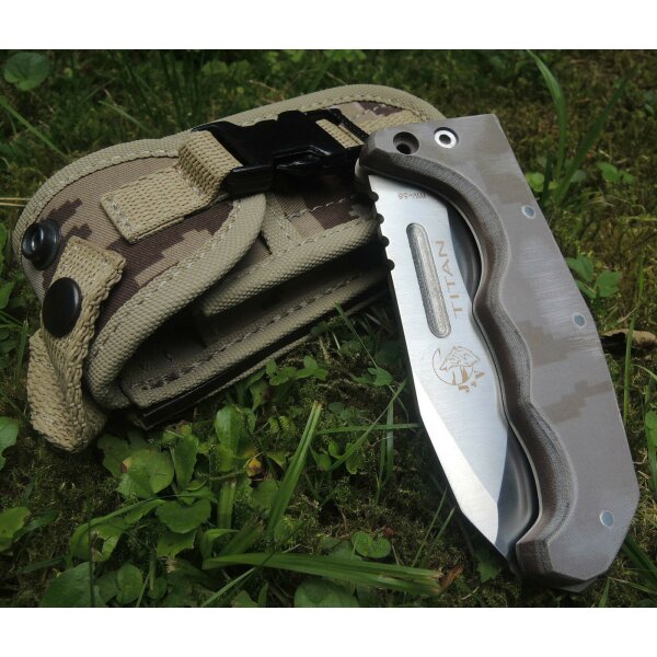 J&V Forester Knives Titan XL Micarta Camo Pixel Arido Folder Taschenmesser