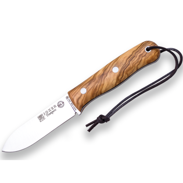 Joker BS-9 Trampero 14C28N Olivenholz Braun inkl. Feuerstarter Lederscheide