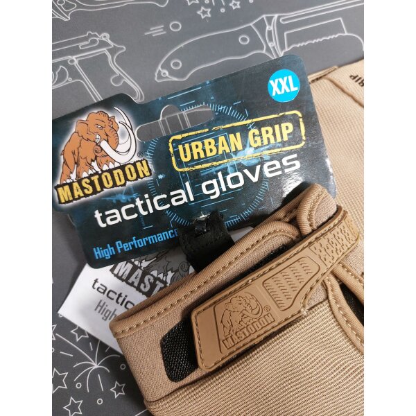 Mastodon taktische Handschuhe Urban Grip  tactical Gloves high performance braun coyote XXL