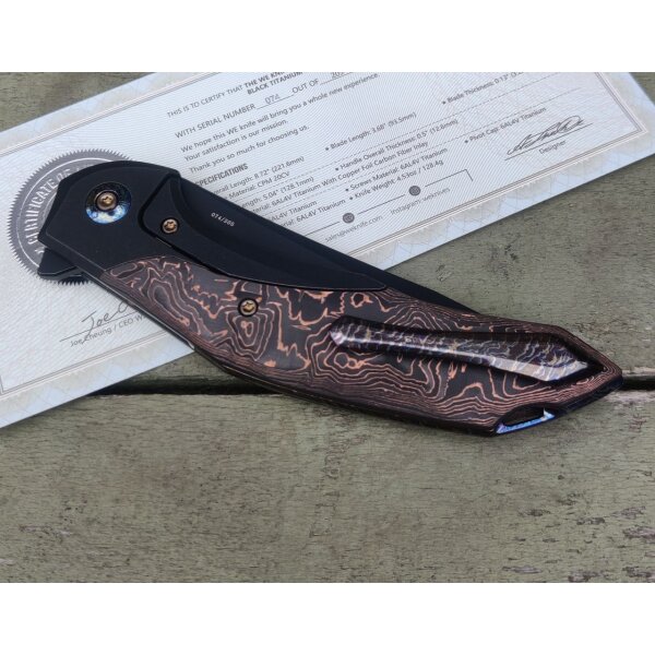 WE Knife Merata CPM 20CV Titan / Carbon Copper Foil