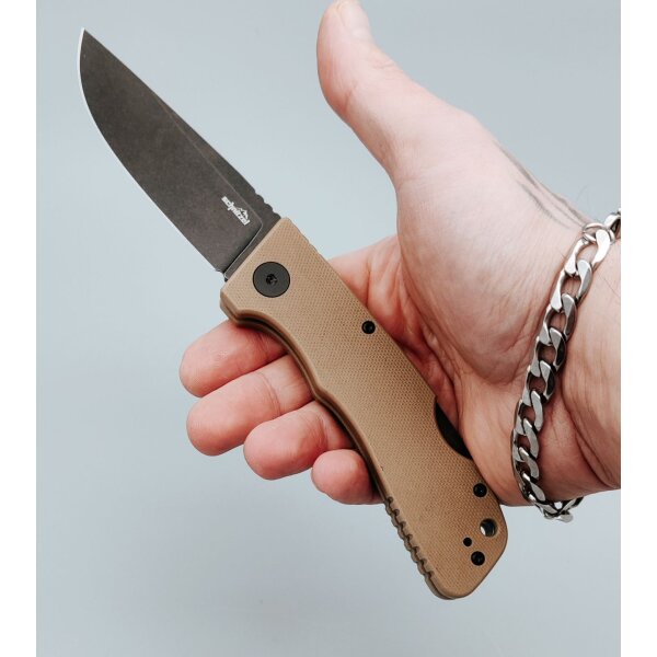 Schnitzel Kvar Messer Outdoormesser sand schwarz Backlock ZH