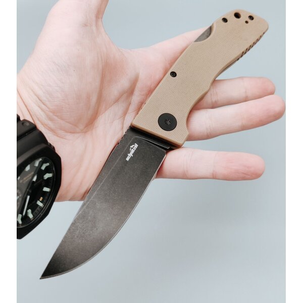 Schnitzel Kvar Messer Outdoormesser sand schwarz Backlock ZH